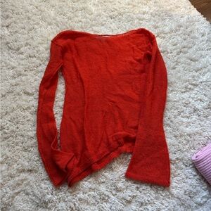 Urban Outfitters Vibrant Red Off-the-Shoulder Sweater
